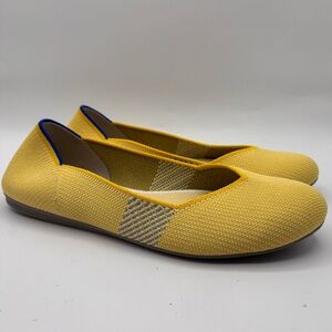 Rothy's The Flat Shoes Womens Size 9.5 YellowKnit Ballet Comfort Washable Casual